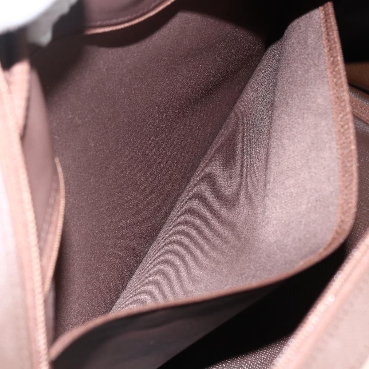 Burberrys Nova Check Boston Bag Canvas Leather Beige Gold Auth 173526