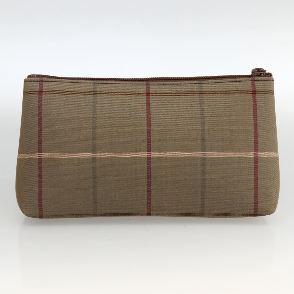 Burberrys Nova Check Boston Bag Canvas Leather Beige Gold Auth 173526