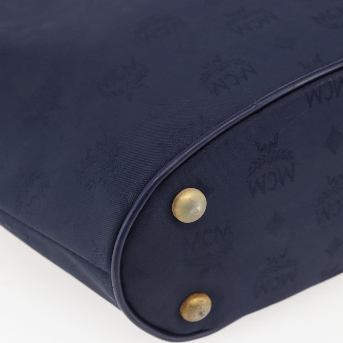 MCM Vicetos Logogram Tote Bag Nylon Navy Auth 173532