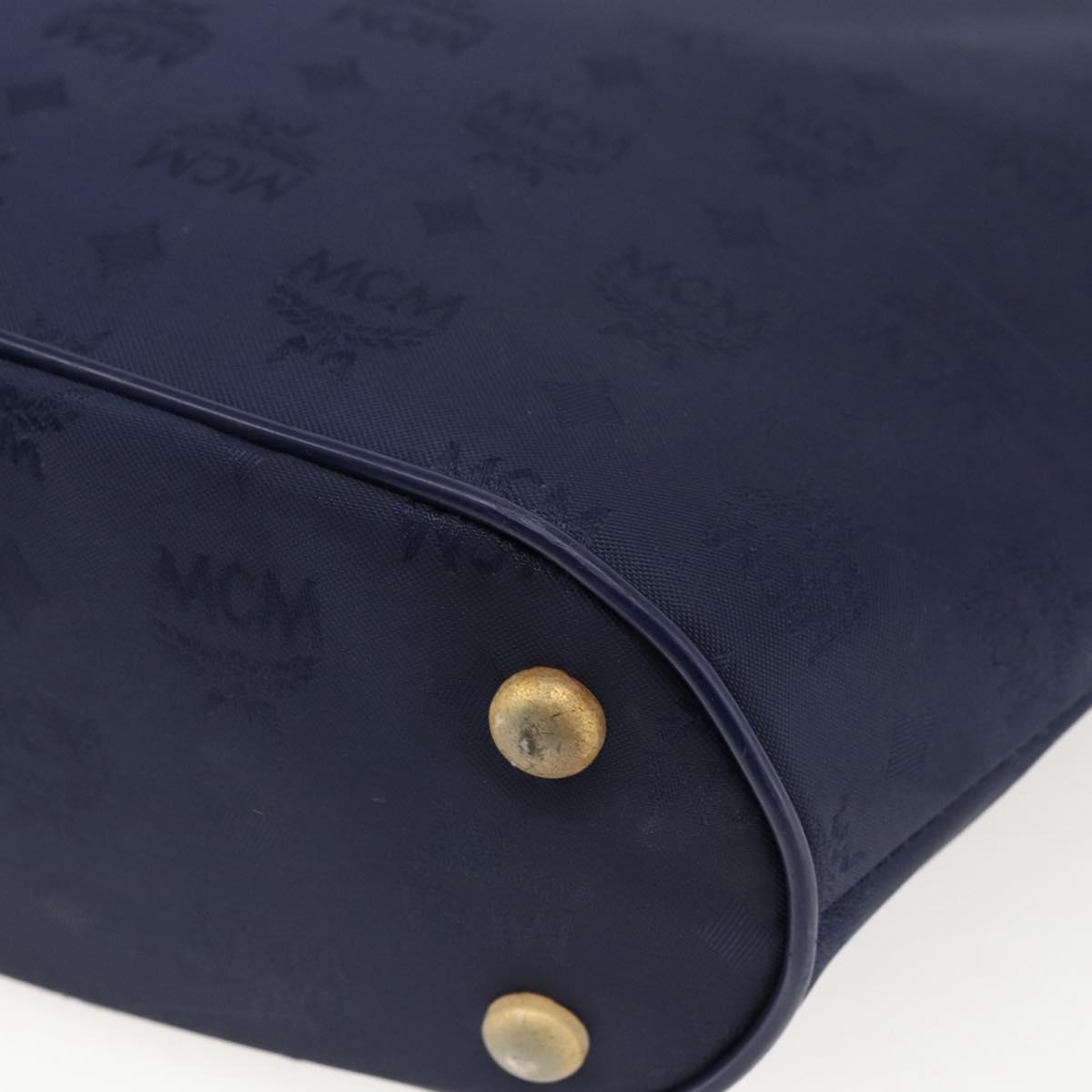 MCM Vicetos Logogram Tote Bag Nylon Navy Auth 173532