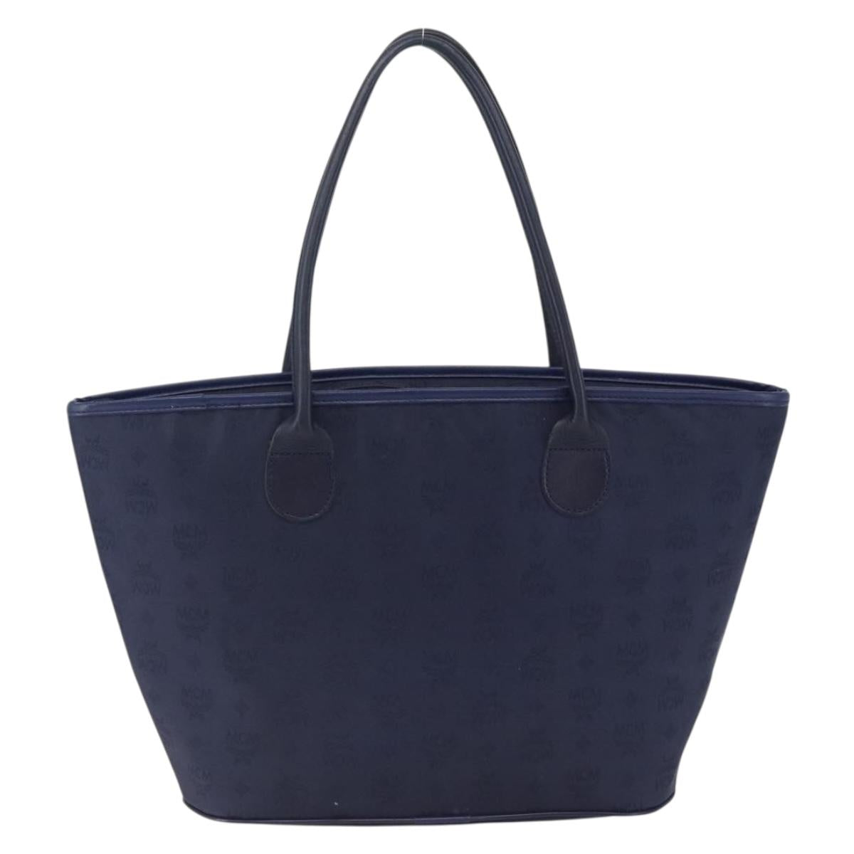 MCM Vicetos Logogram Tote Bag Nylon Navy Auth 173532