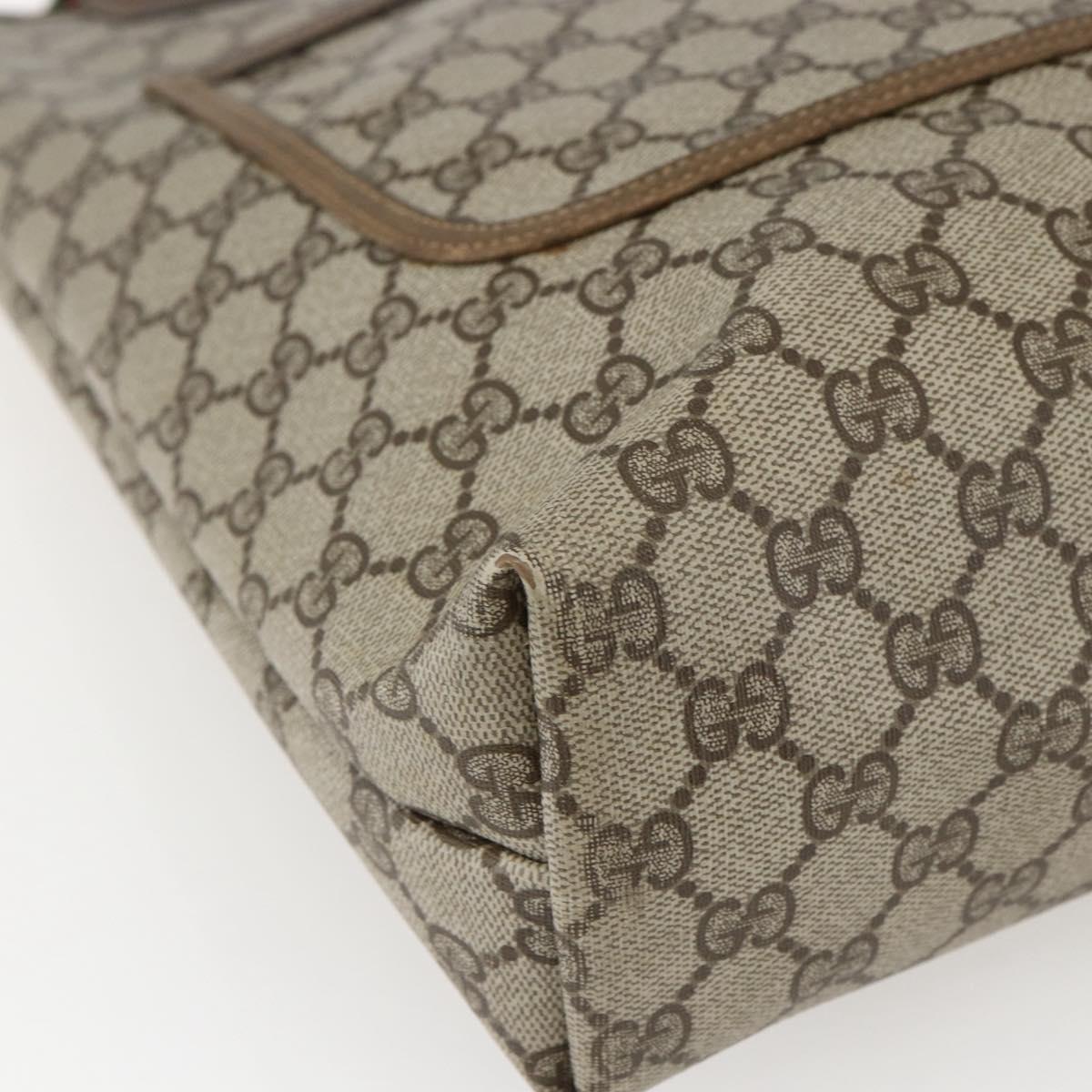 GUCCI GG Supreme Web Sherry Line Tote Bag PVC Beige Gold 39 02 003 Auth 173540