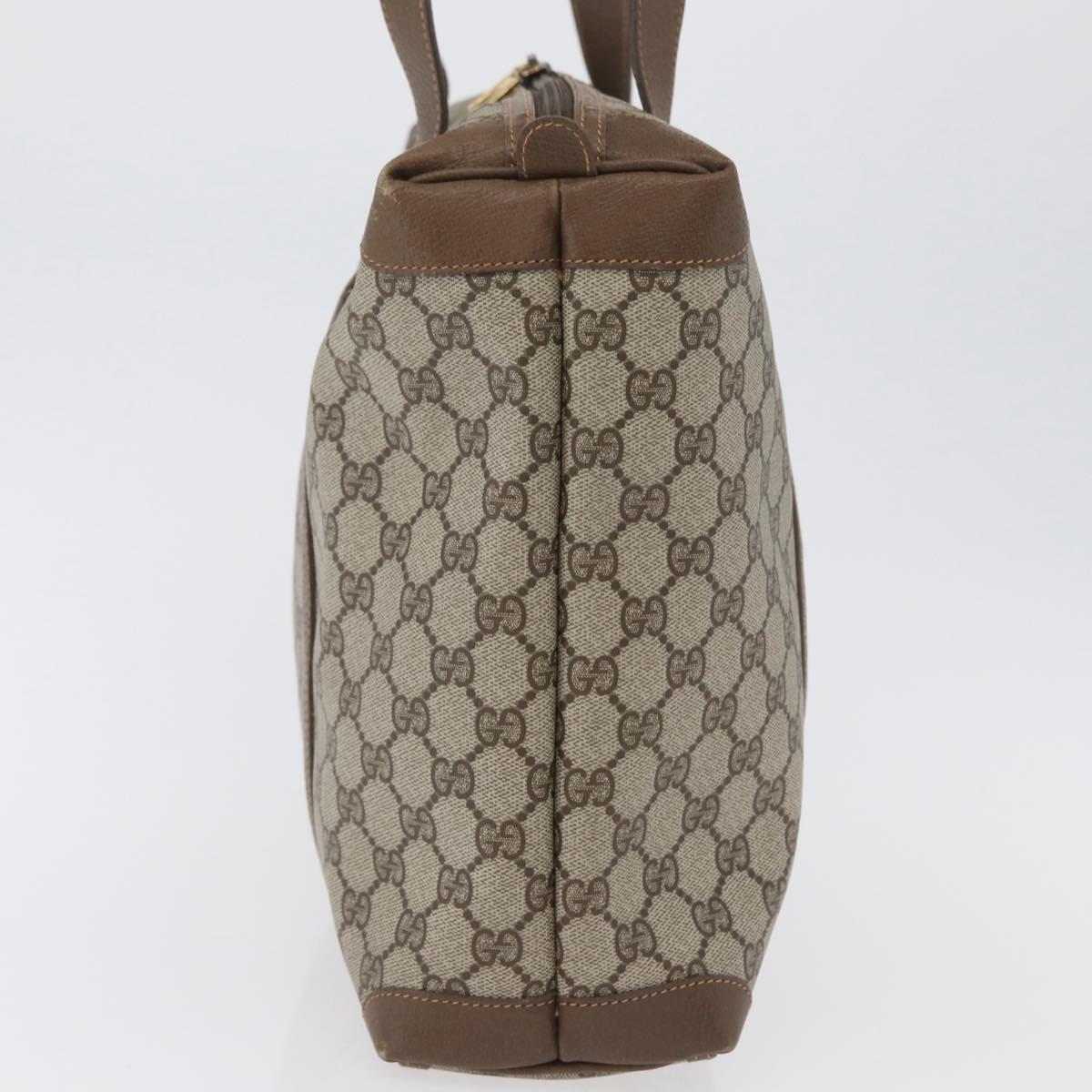 GUCCI GG Supreme Tote Bag PVC Leather Beige Auth 173541