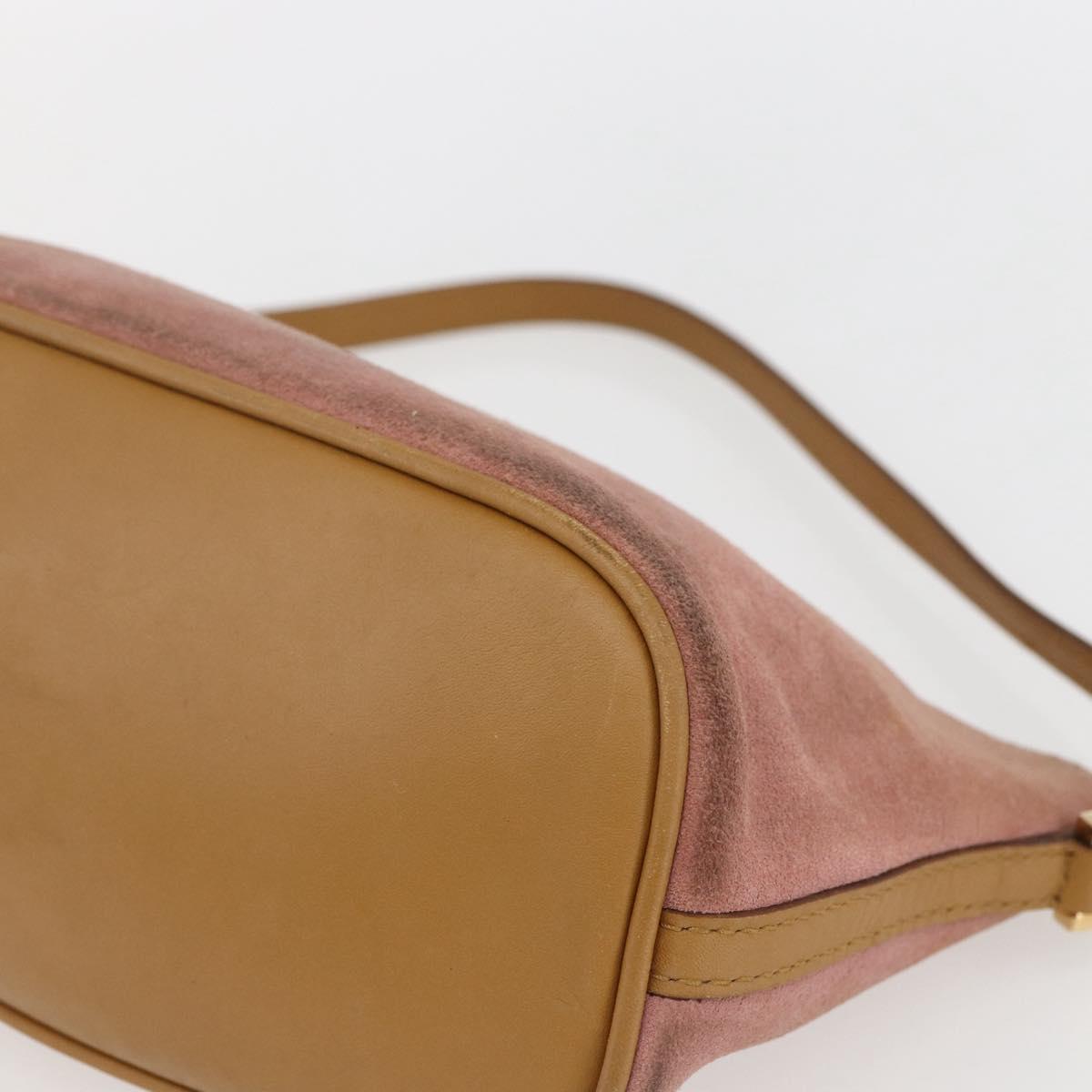 GUCCI Accessory Pouch Suede Pink Gold 039 1103 Auth 173549