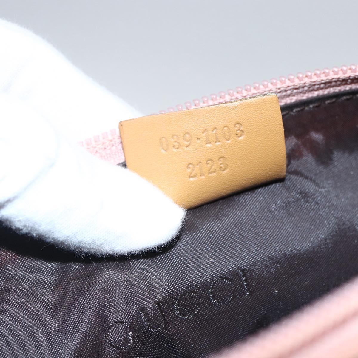 GUCCI Accessory Pouch Suede Pink Gold 039 1103 Auth 173549