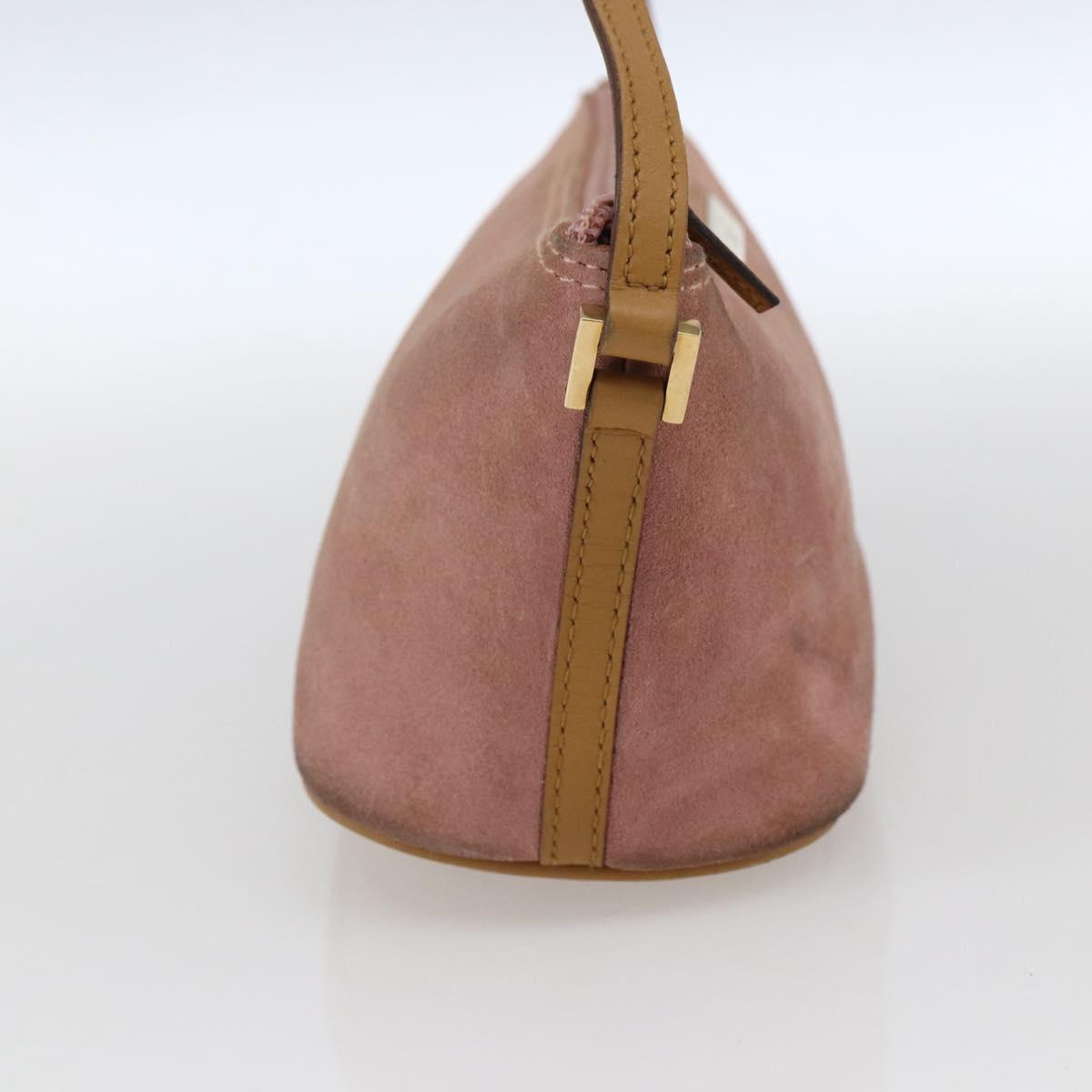 GUCCI Accessory Pouch Suede Pink Gold 039 1103 Auth 173549