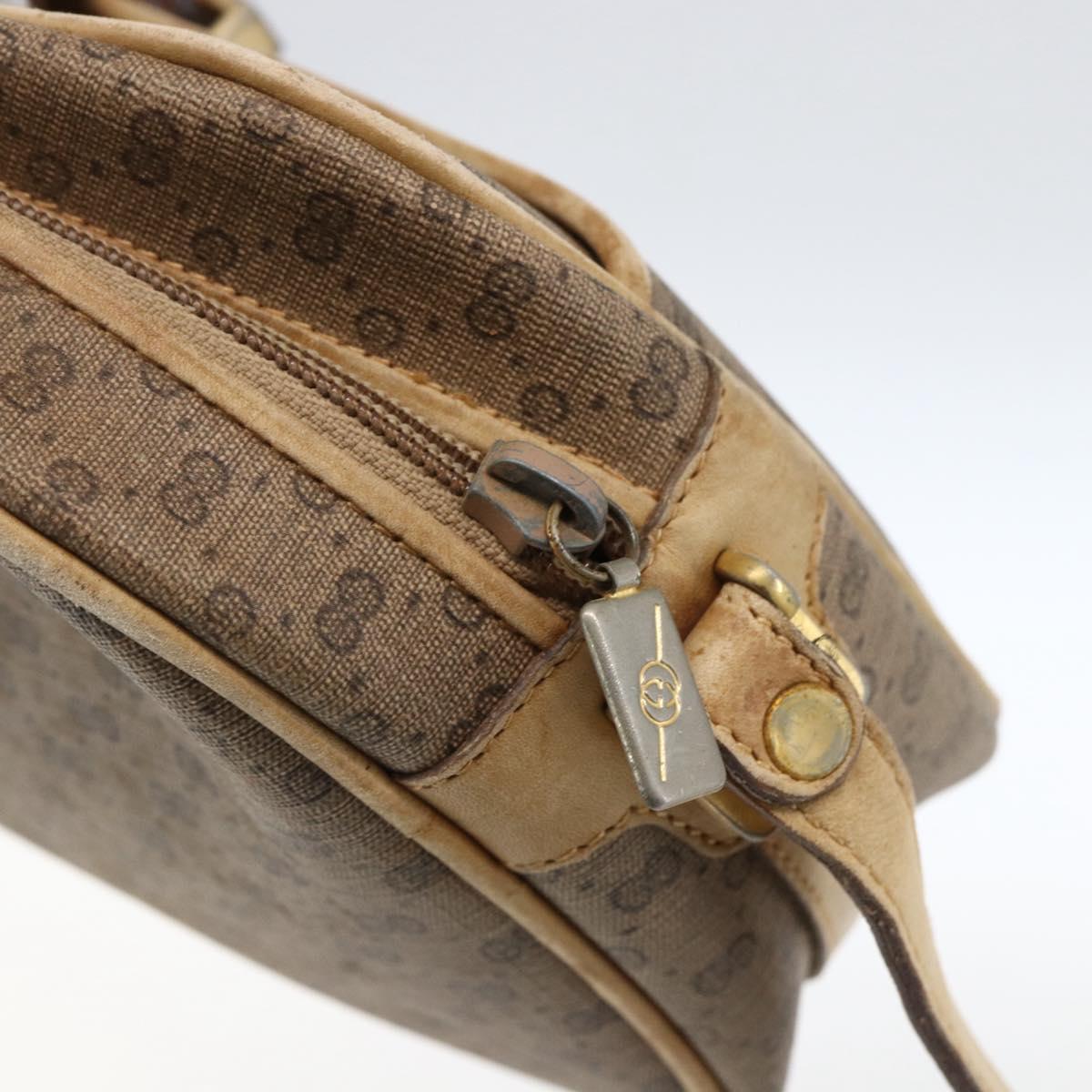 GUCCI Micro GG Supreme Shoulder Bag PVC Beige Gold 001 418 4795 Auth 173551