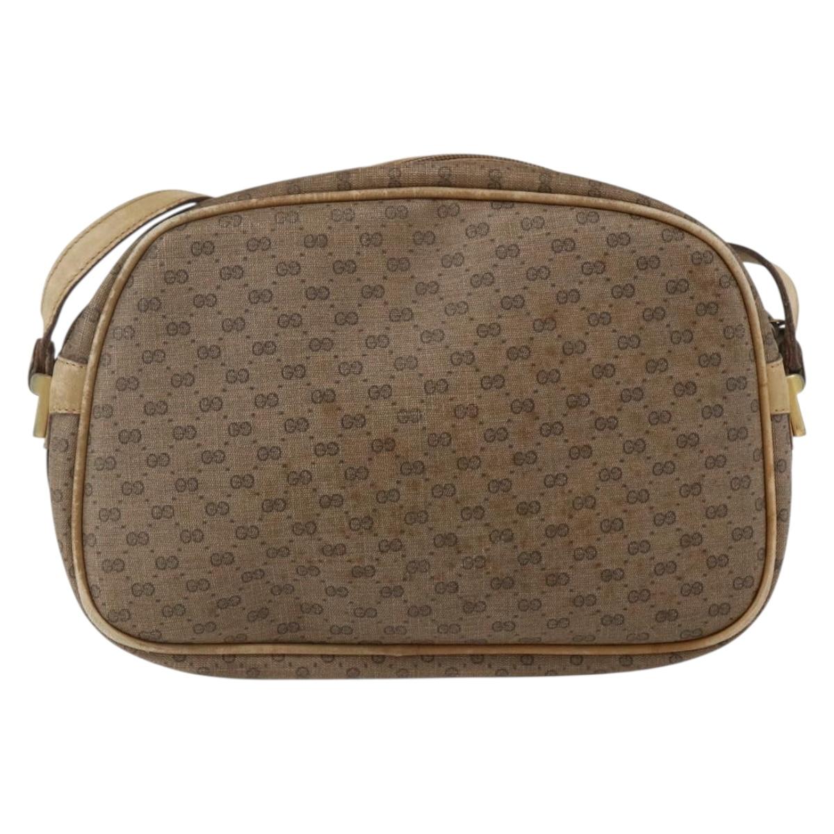 GUCCI Micro GG Supreme Shoulder Bag PVC Beige Gold 001 418 4795 Auth 173551