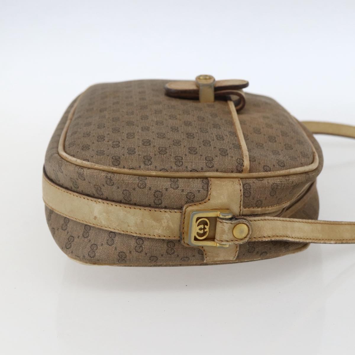 GUCCI Micro GG Supreme Shoulder Bag PVC Beige Gold 001 418 4795 Auth 173551