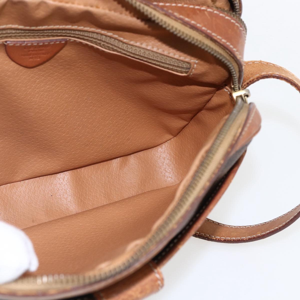 CELINE Macadam Canvas Shoulder Bag PVC Leather Brown Gold Auth 173557