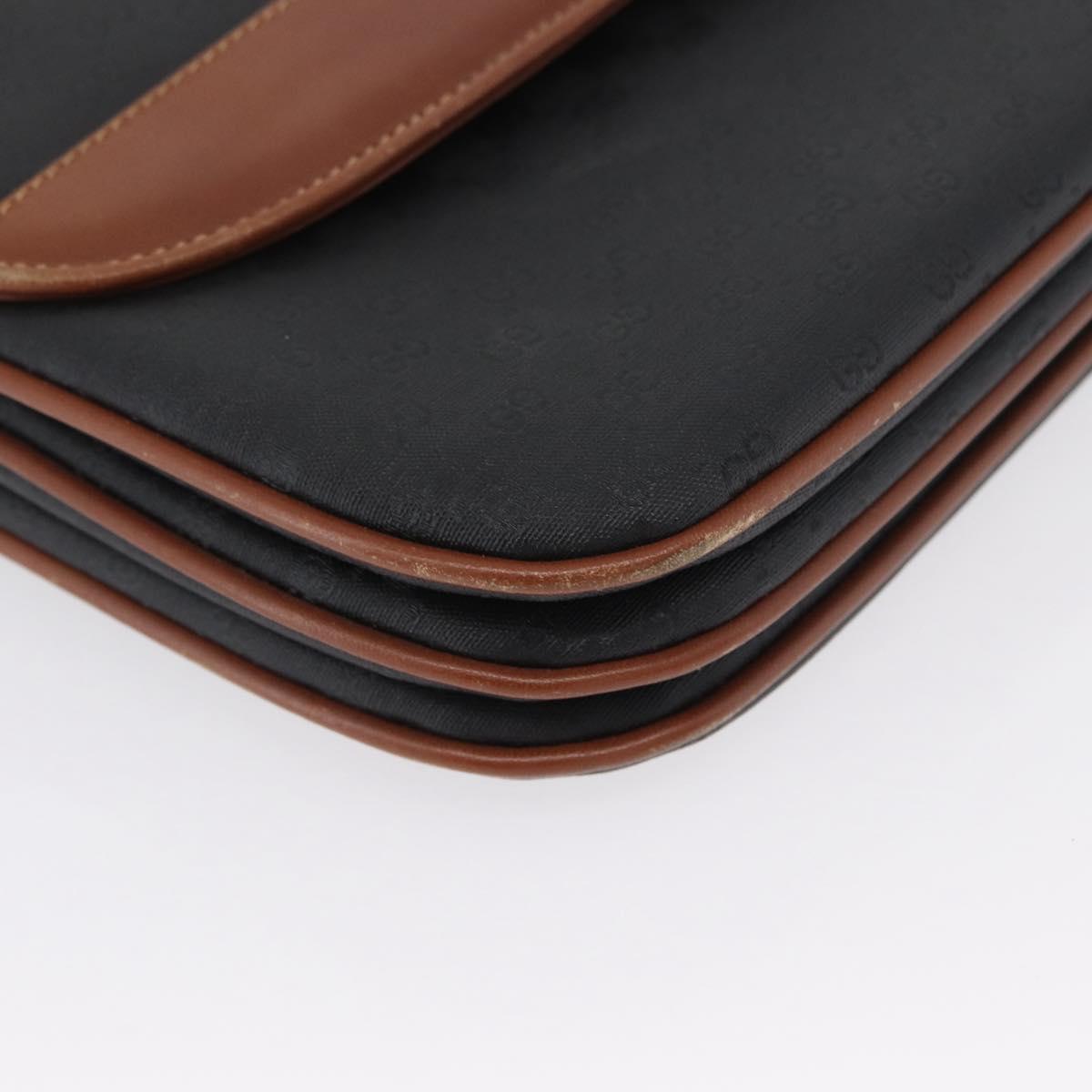 GUCCI Micro GG Canvas Shoulder Bag PVC Black Gold 004 106 0024 Auth 173559