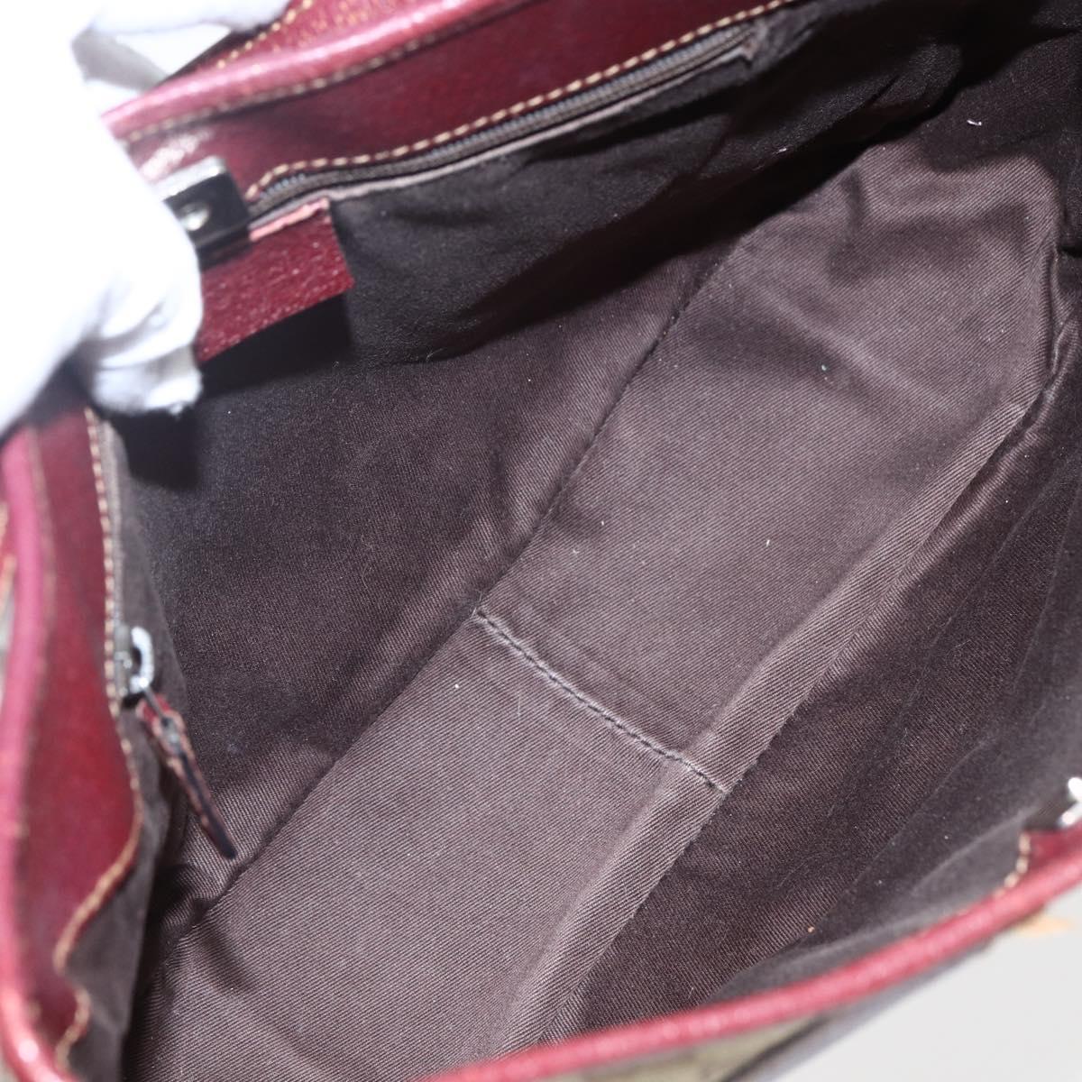 GUCCI GG Canvas Shoulder Bag Beige Gold 113012 Auth 173564