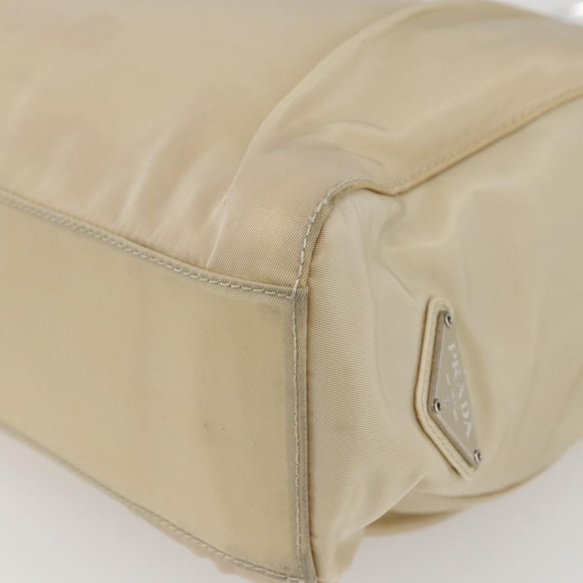 PRADA Hand Bag Nylon plastic Beige Clear Auth 173565
