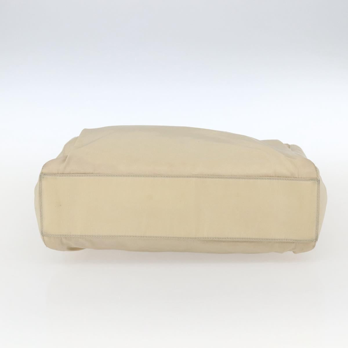 PRADA Hand Bag Nylon plastic Beige Clear Auth 173565