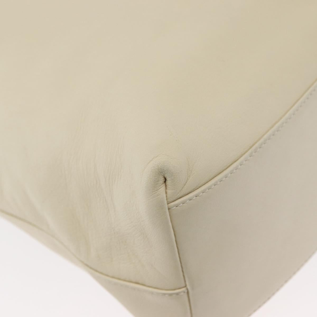PRADA Shoulder Bag Leather plastic Ivory Clear Auth 173573