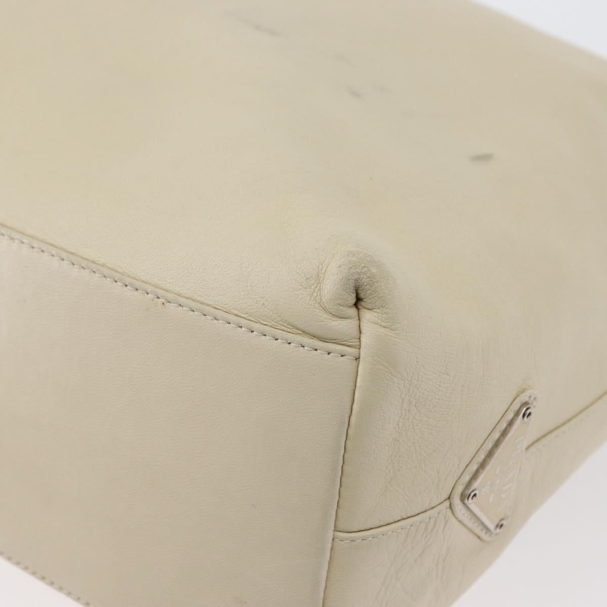 PRADA Shoulder Bag Leather plastic Ivory Clear Auth 173573