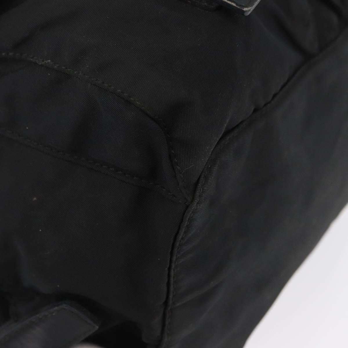 PRADA Backpack Nylon Black Silver Auth 173583