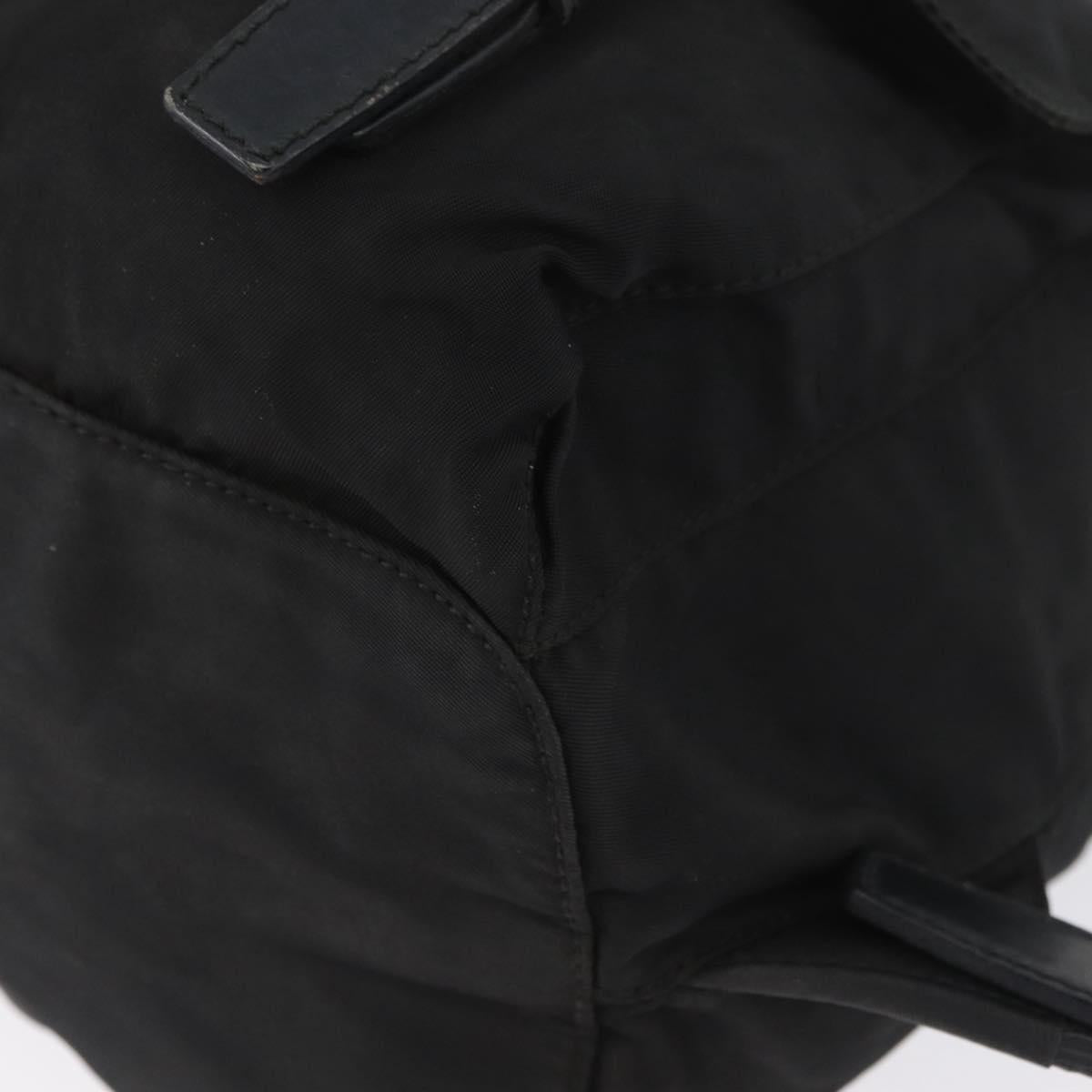 PRADA Backpack Nylon Black Silver Auth 173583