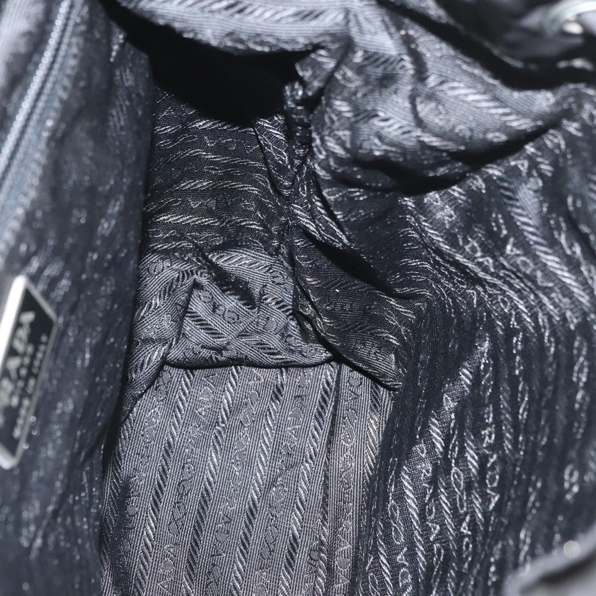 PRADA Backpack Nylon Black Silver Auth 173583