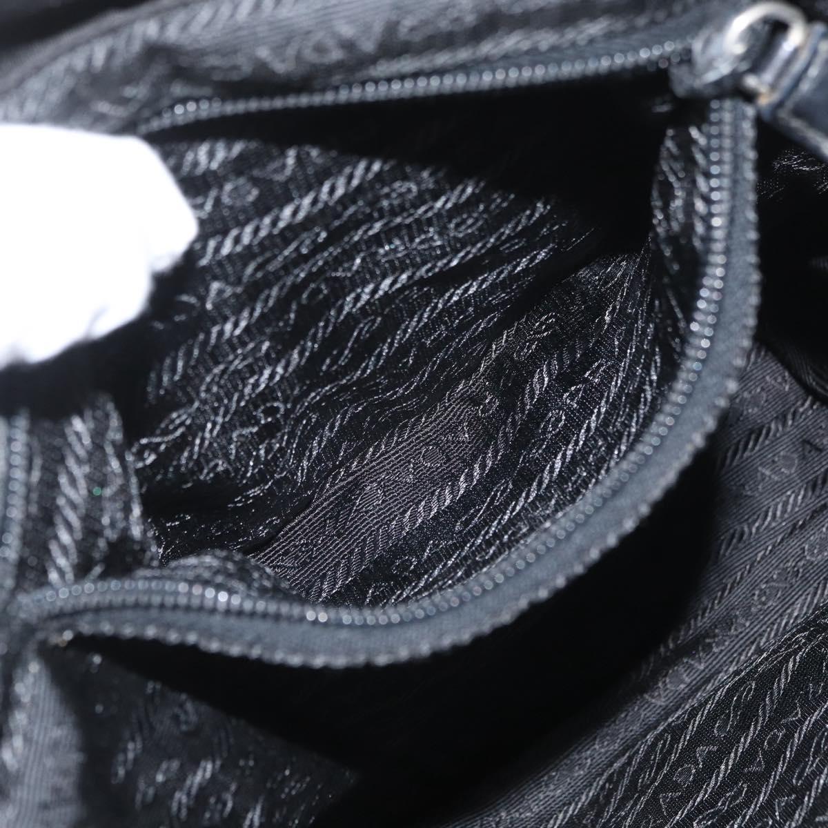 PRADA Backpack Nylon Black Silver Auth 173583