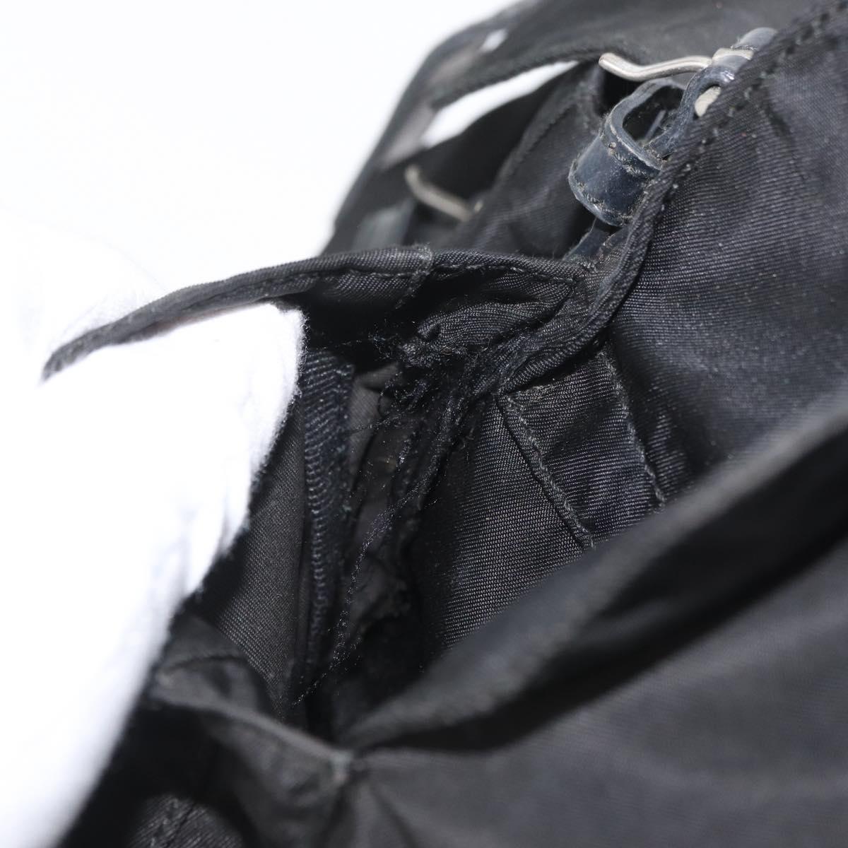 PRADA Backpack Nylon Black Silver Auth 173583