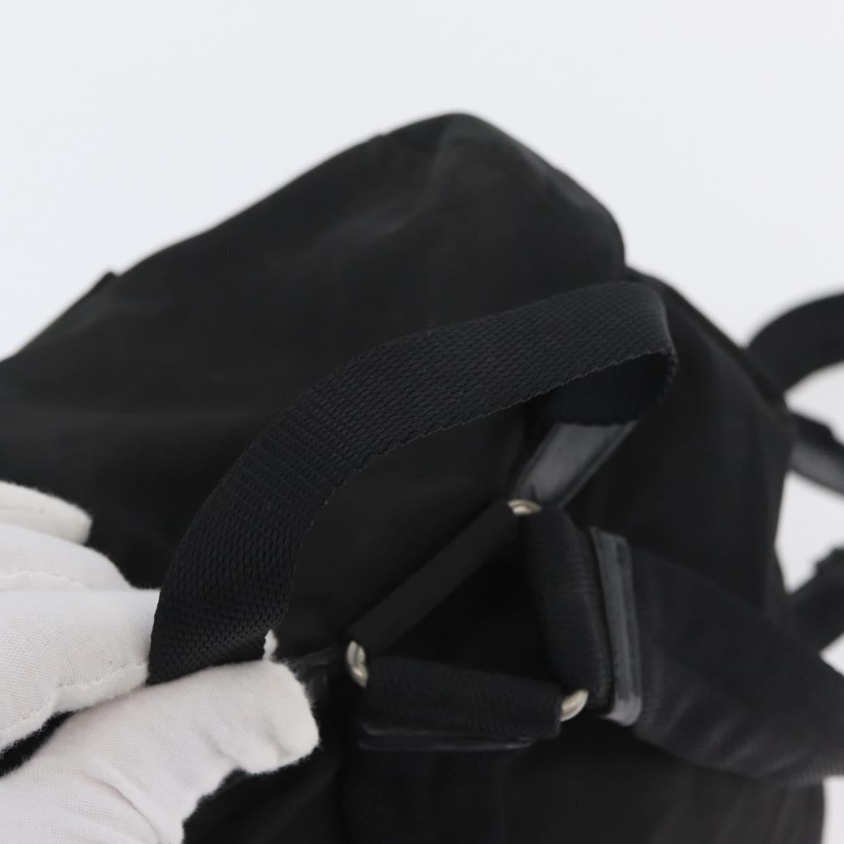 PRADA Backpack Nylon Black Silver Auth 173583