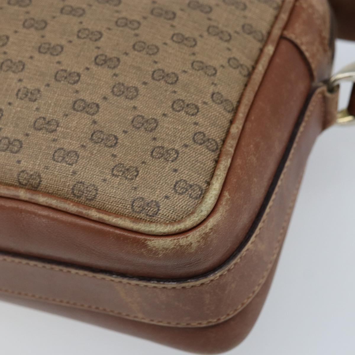 GUCCI Micro GG Supreme Shoulder Bag PVC Beige Gold 001 067 1281 Auth 173586