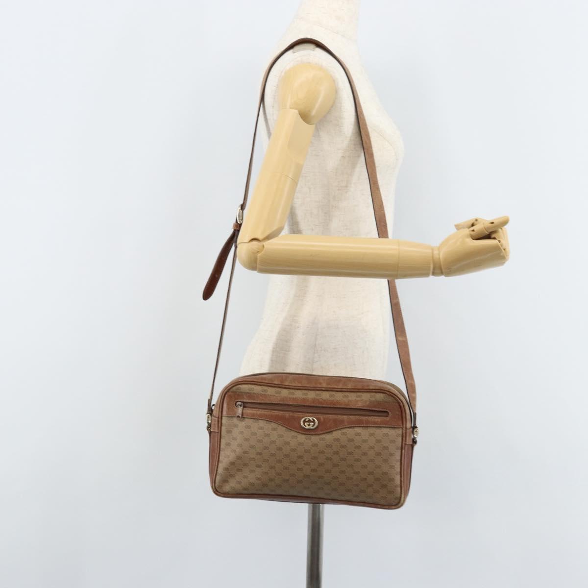 GUCCI Micro GG Supreme Shoulder Bag PVC Beige Gold 001 067 1281 Auth 173586