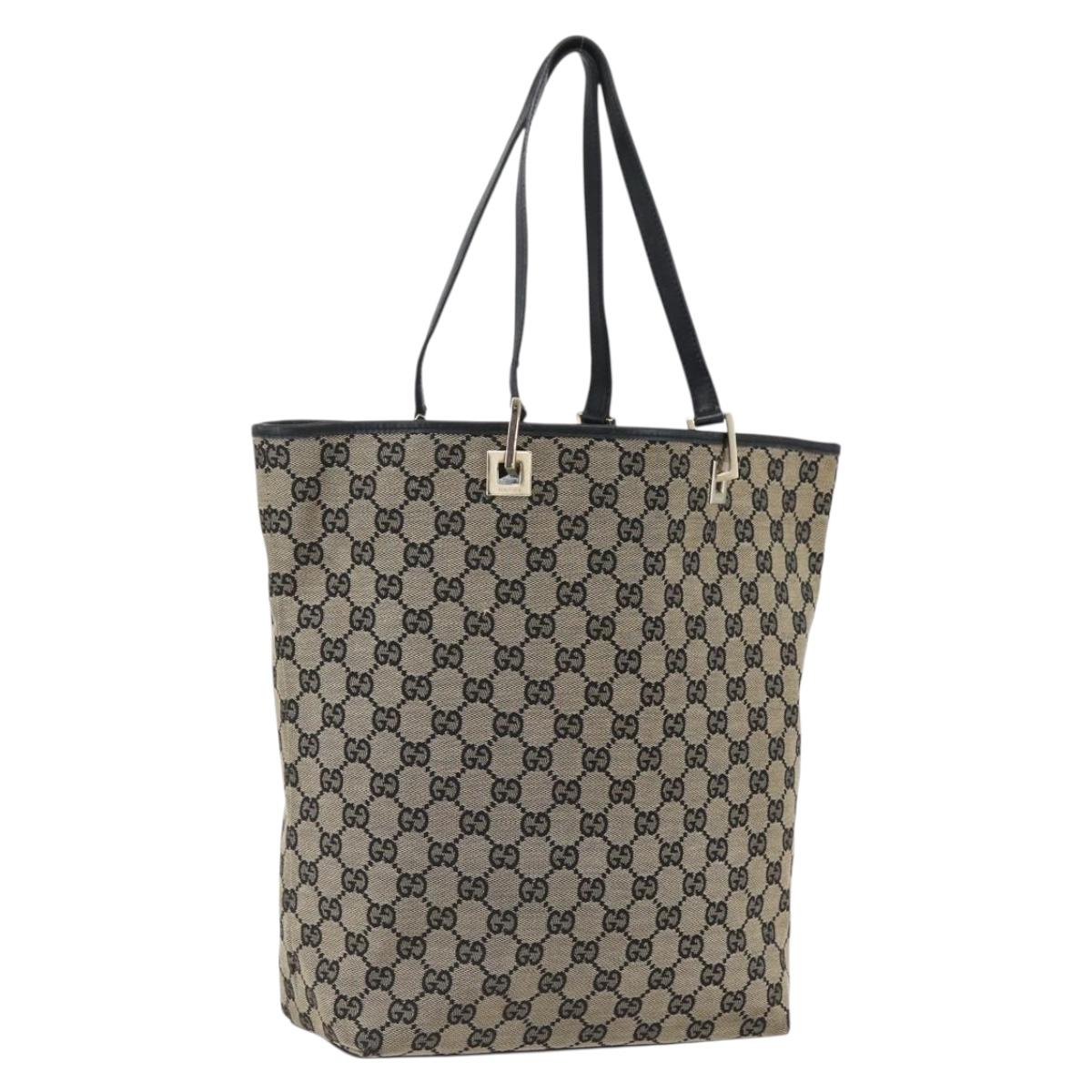 GUCCI GG Canvas Tote Bag Beige Gold 002 1098 Auth 173589