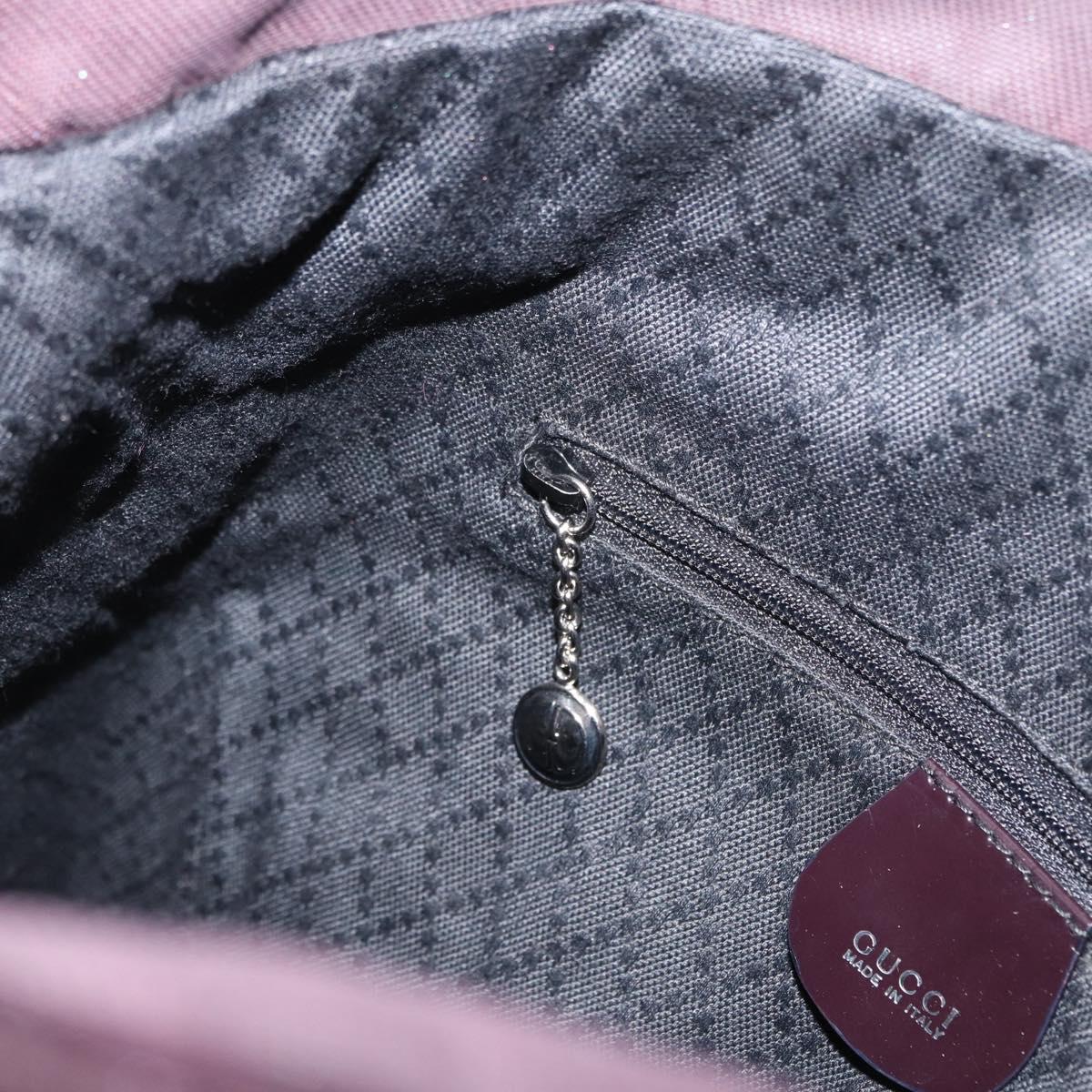 GUCCI Bamboo Hand Bag Canvas Purple Silver 000 3754 0508 Auth 173593