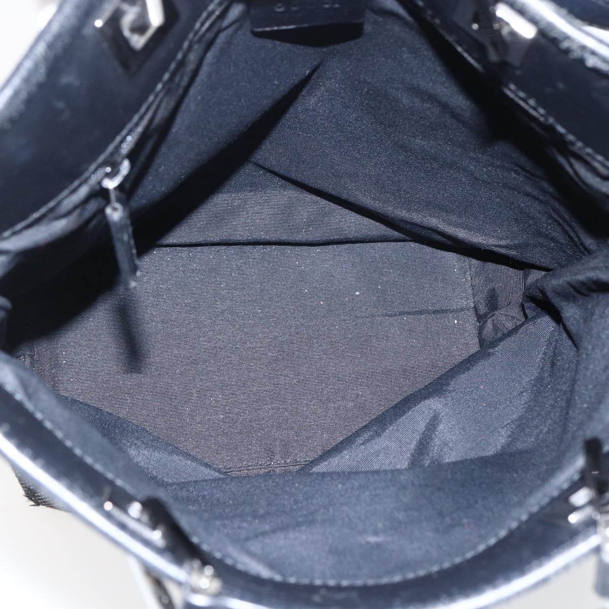 GUCCI GG Canvas Tote Bag Black Silver 31244 Auth 173595