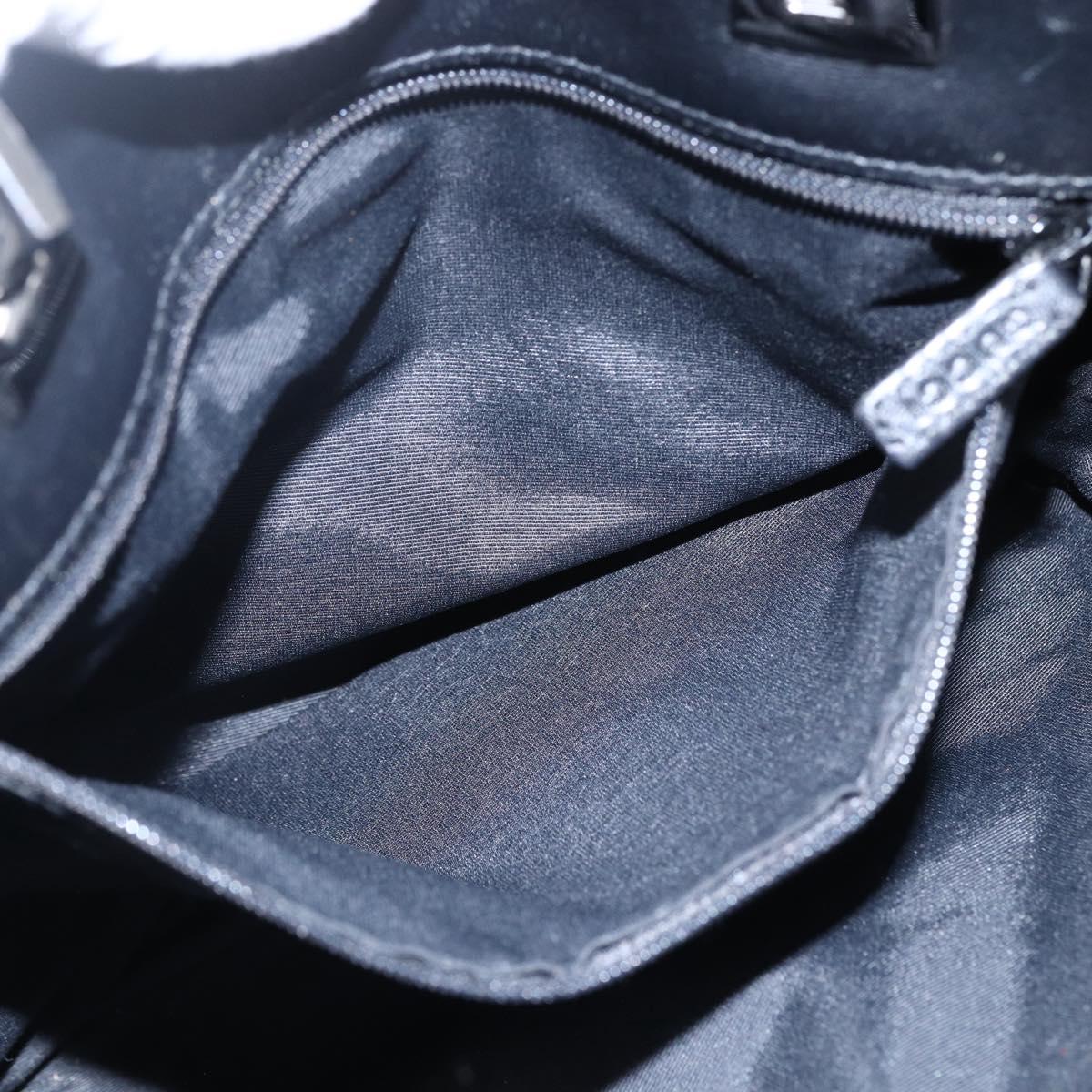 GUCCI GG Canvas Tote Bag Black Silver 31244 Auth 173595