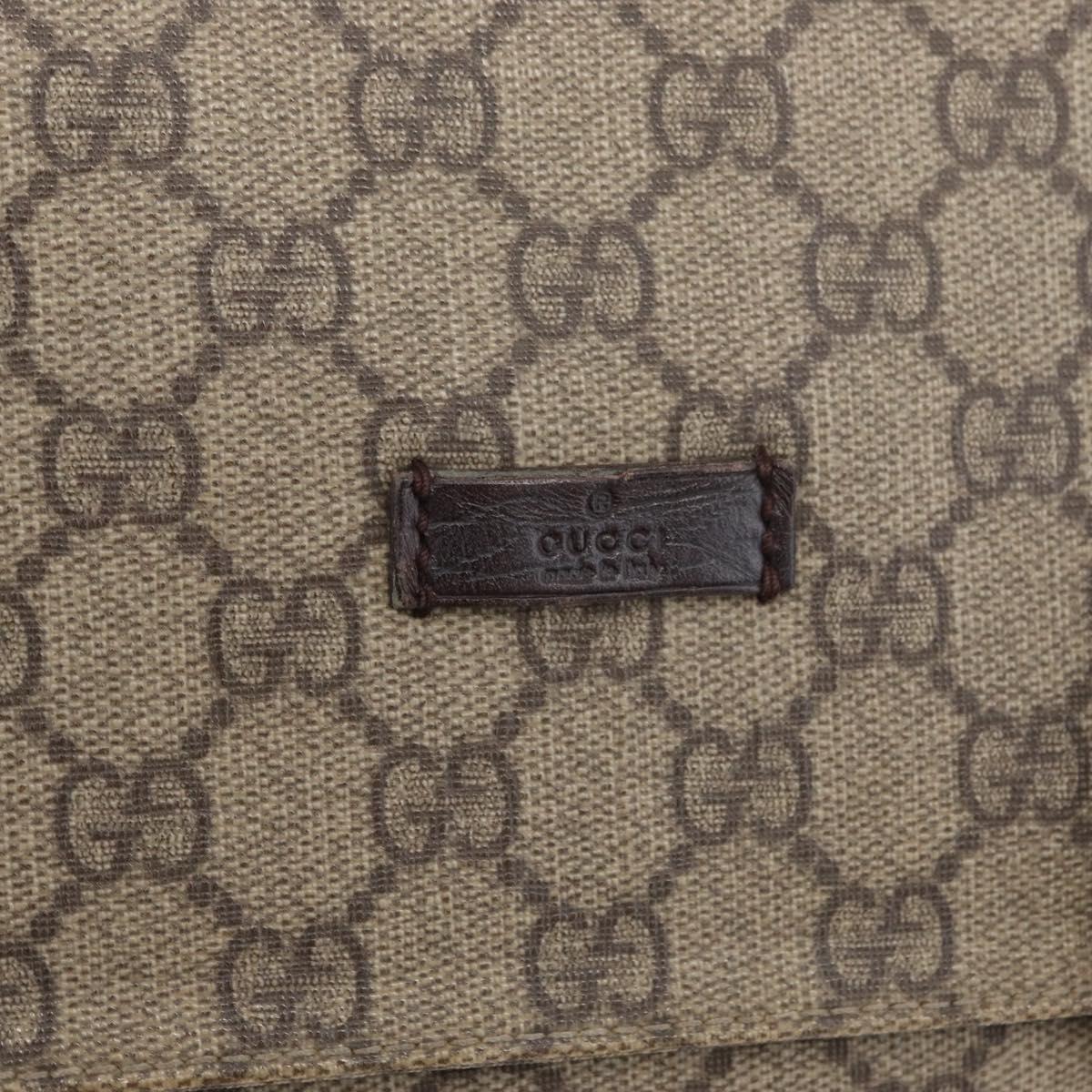 GUCCI GG Supreme Shoulder Bag PVC Leather Beige Silver 122373 Auth 173598