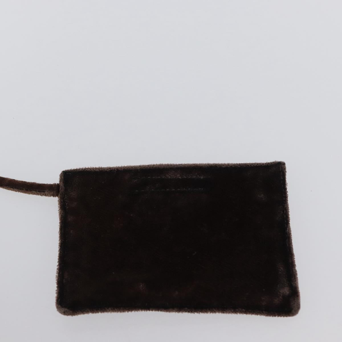 PRADA Tote Bag Velour Vinyl Brown Auth 173602