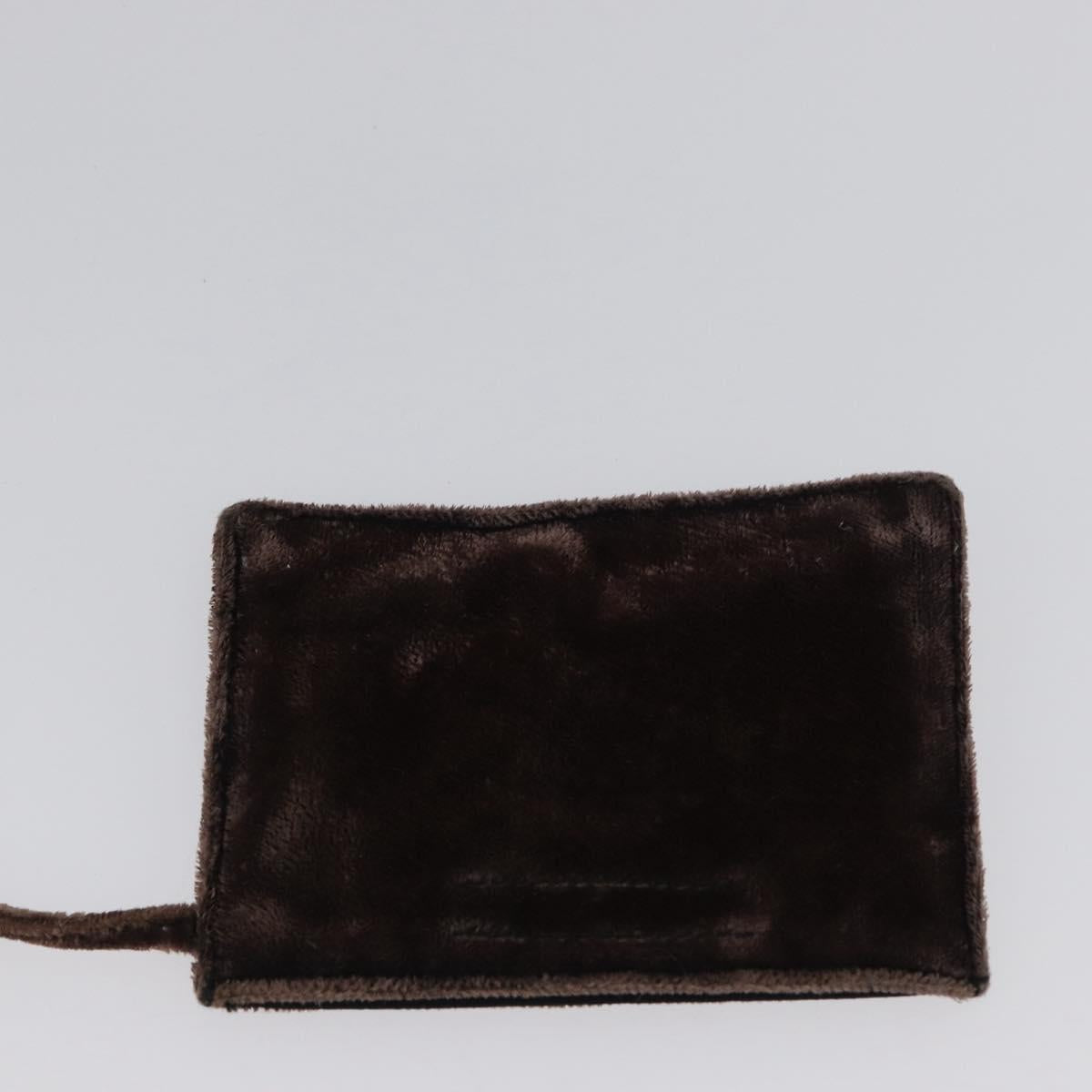 PRADA Tote Bag Velour Vinyl Brown Auth 173602