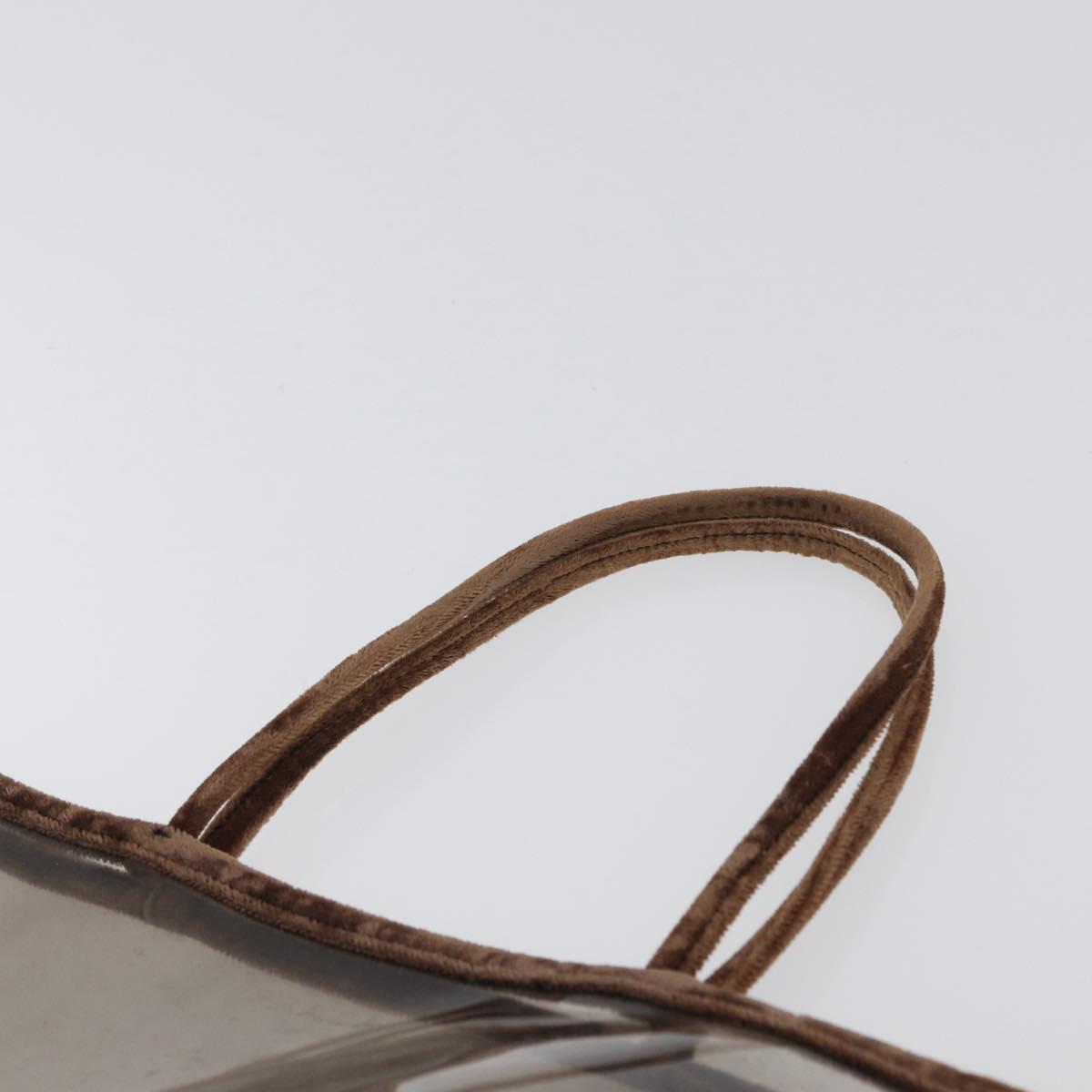 PRADA Tote Bag Velour Vinyl Brown Auth 173602