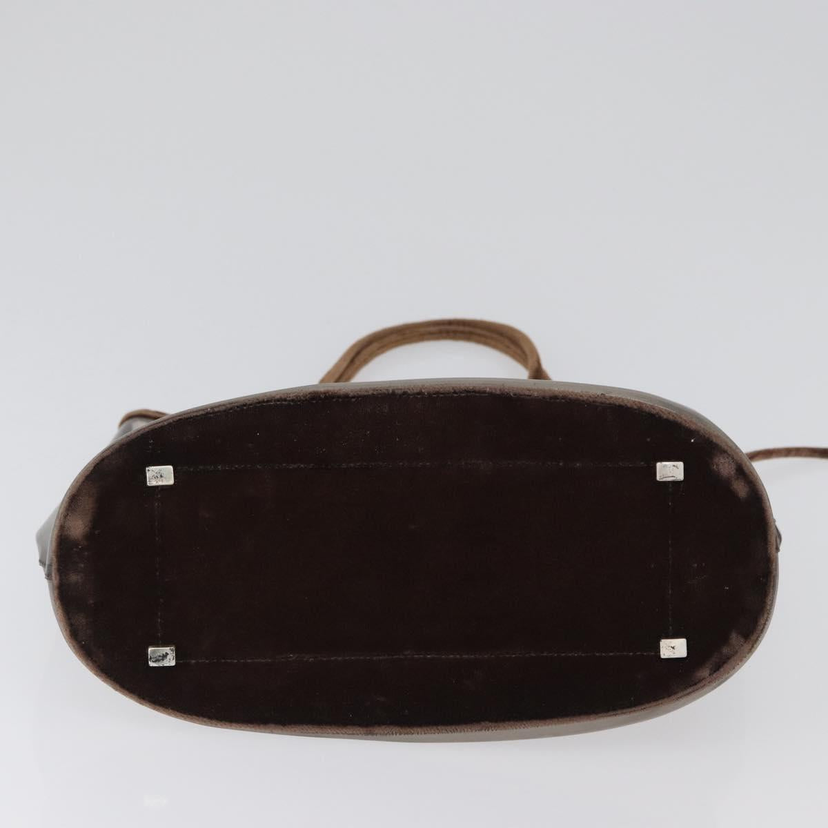 PRADA Tote Bag Velour Vinyl Brown Auth 173602
