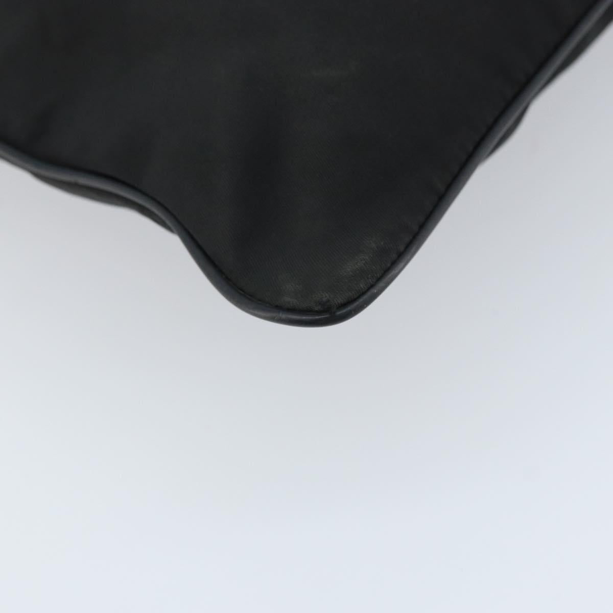 PRADA Shoulder Bag Nylon Black Silver Auth 173604