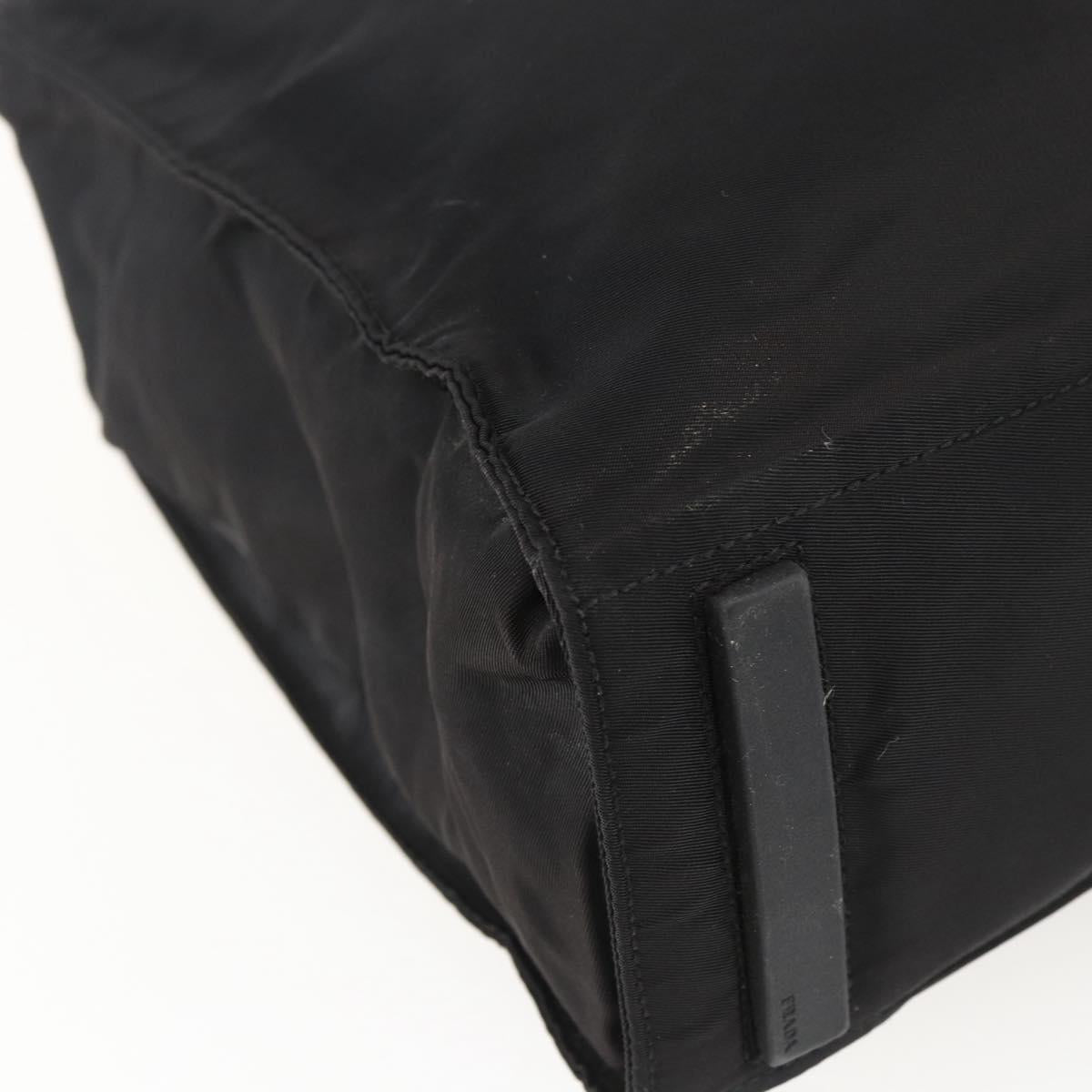 PRADA Tote Bag Nylon Leather Black Auth 173605