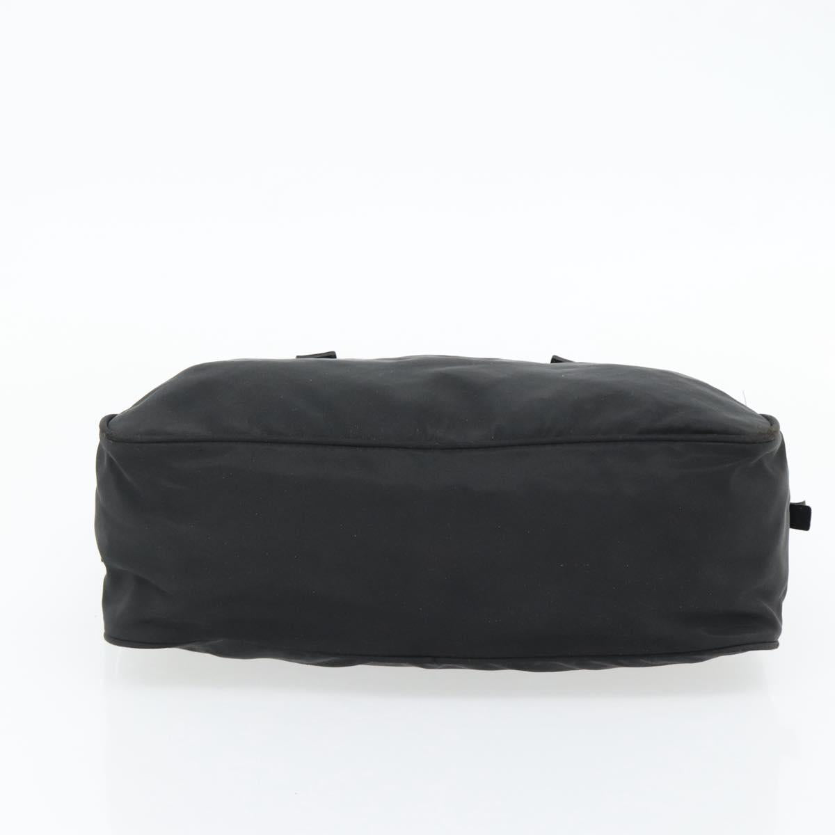 PRADA Hand Bag Nylon Black Silver Auth 173607