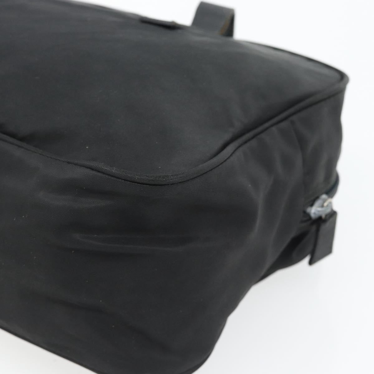 PRADA Hand Bag Nylon Black Silver Auth 173607