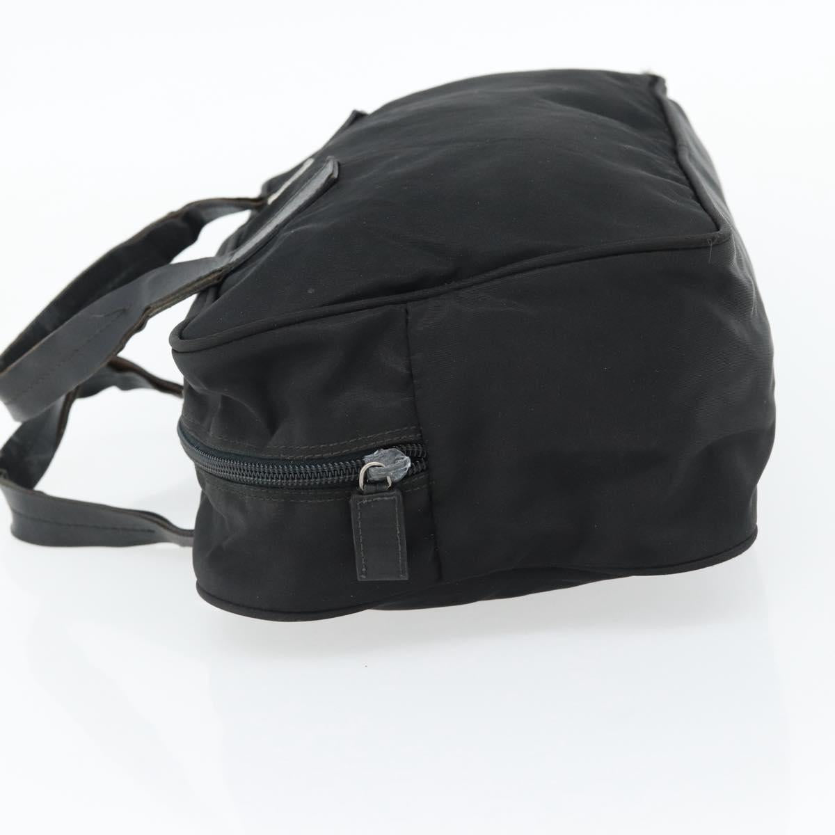 PRADA Hand Bag Nylon Black Silver Auth 173607