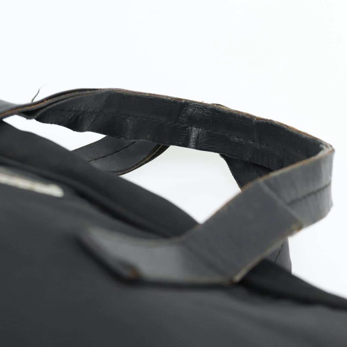 PRADA Hand Bag Nylon Black Silver Auth 173607