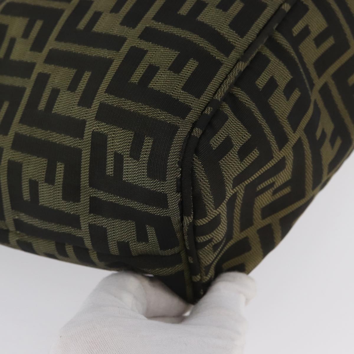 FENDI Zucca Canvas Tote Bag Brown Black Auth 173610
