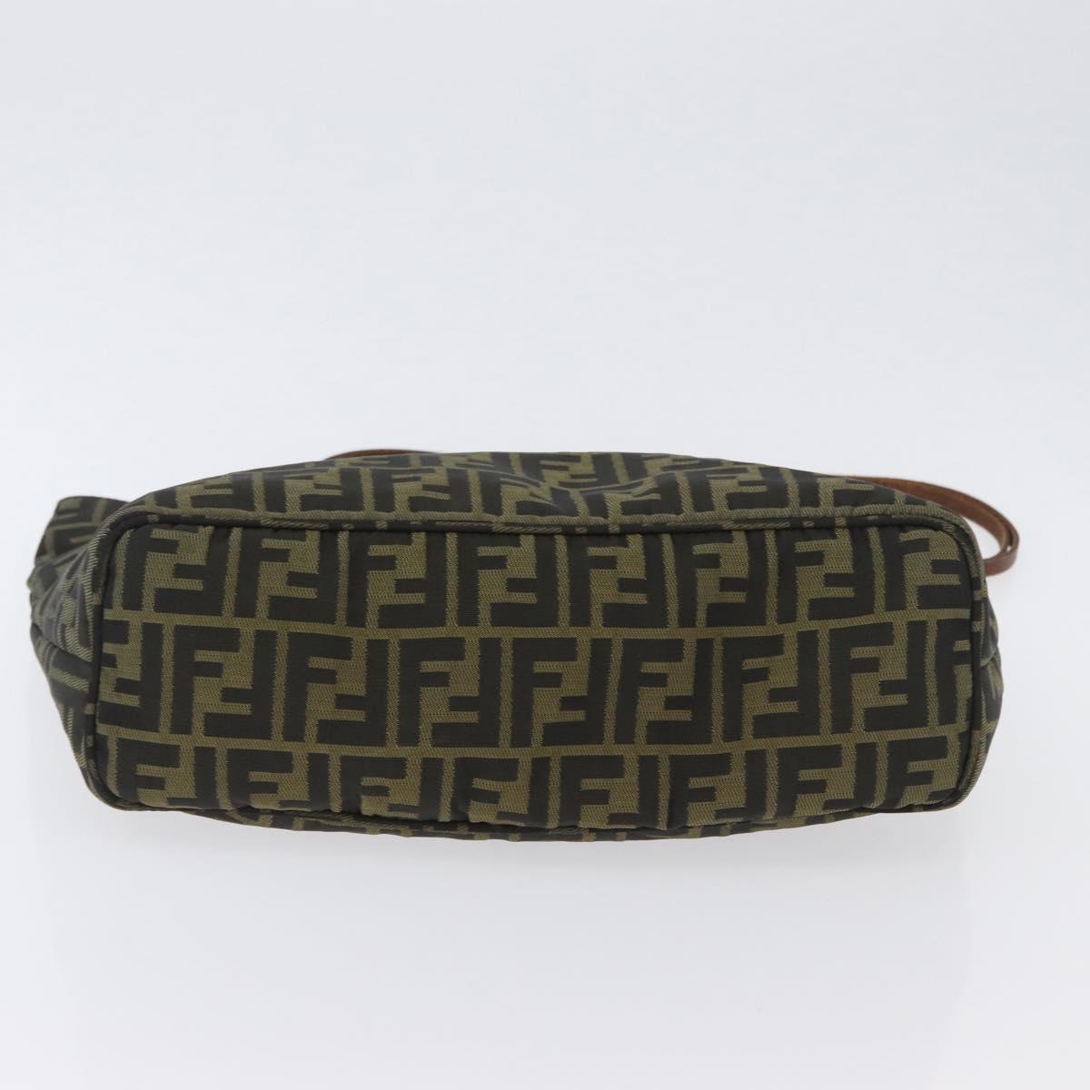 FENDI Zucca Canvas Tote Bag Brown Black Auth 173610