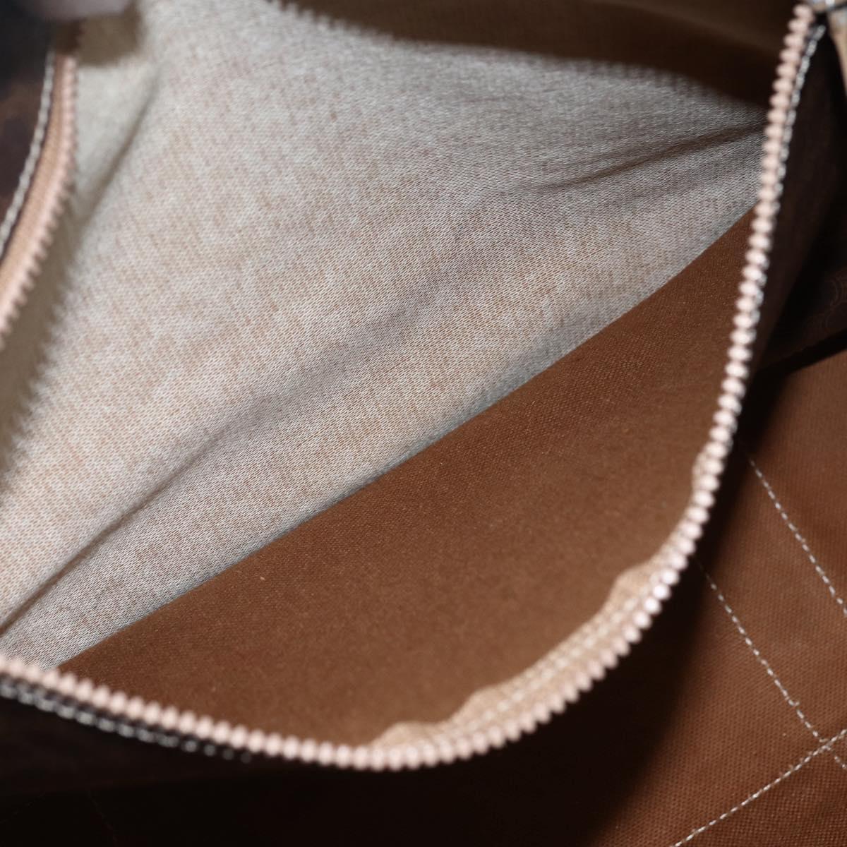 CELINE Macadam Canvas Tote Bag PVC Leather Brown Gold Auth 173615