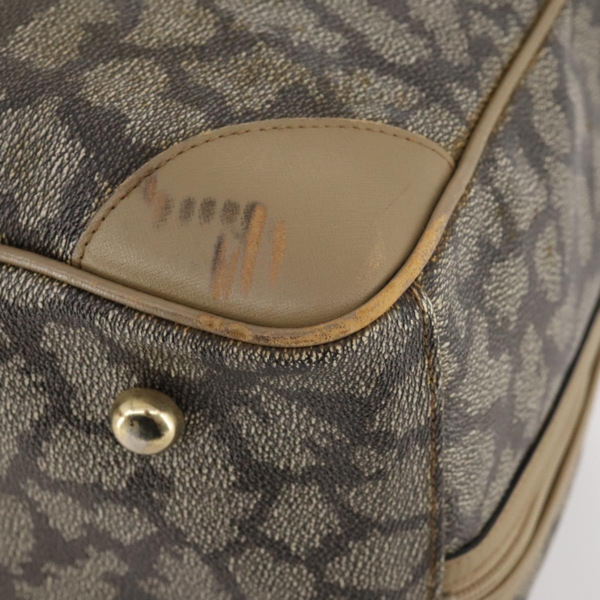 SAINT LAURENT Boston Bag PVC Leather Beige Gray Auth 173616