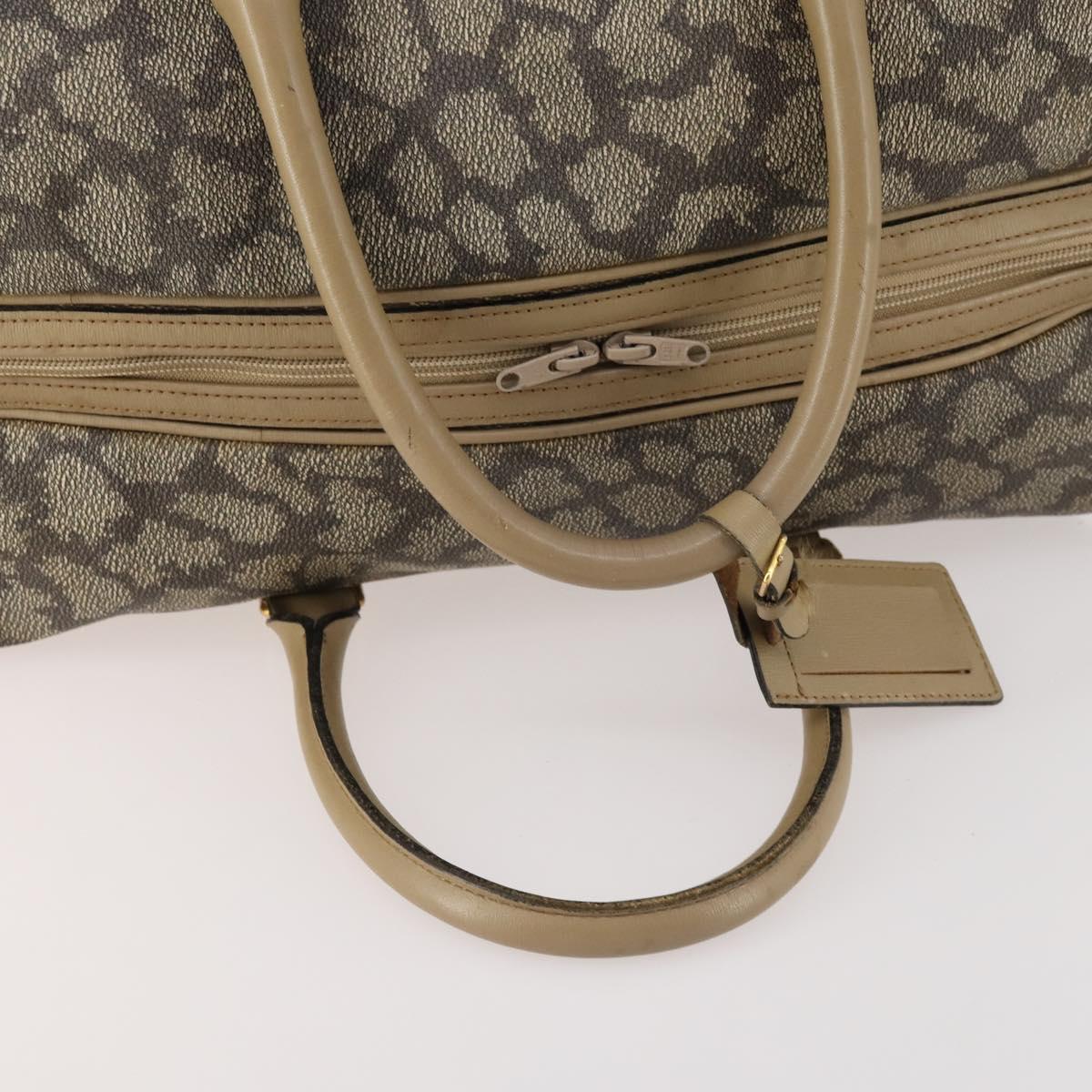 SAINT LAURENT Boston Bag PVC Leather Beige Gray Auth 173616