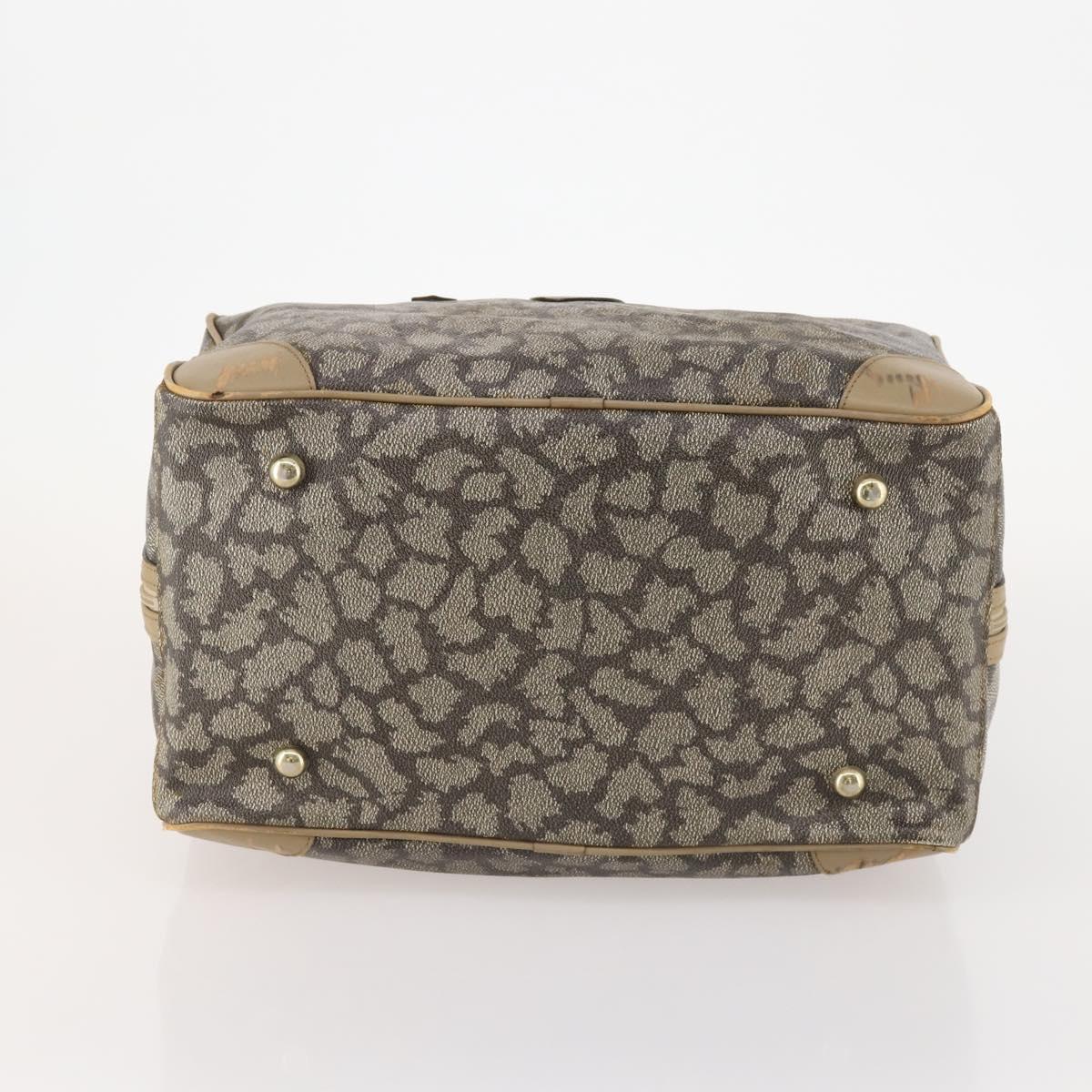 SAINT LAURENT Boston Bag PVC Leather Beige Gray Auth 173616