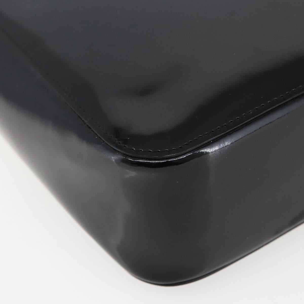 GUCCI Bamboo Hand Bag Patent leather Black 002 1061 Auth 173619